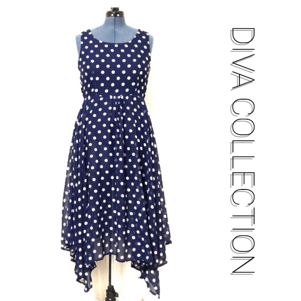 🆕 Polka Dot Handkerchief Hem Dress NWT